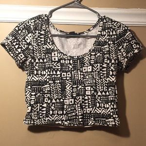 black and white crop top